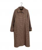 green label relaxingグリーンレーベルリラクシング）の古着「SC バルマカン ロング コート ガンクラブチェック柄」｜ブラウン
