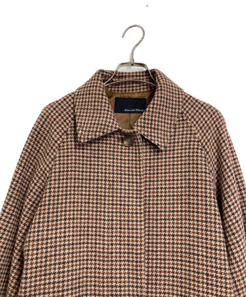 green label relaxing（グリーンレーベルリラクシング）green label relaxing (グリーンレーベルリラクシング) SC バルマカン ロング コート ガンクラブチェック柄 ブラウン サイズ:40の古着・服飾アイテム