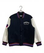 graniph×ポケットモンスターグラニフ×ポケットモンスター）の古着「ピカチュウ＆ゲンガー｜スタジアムジャンパー　ゴースト　ポイズン　ニンテンドー」｜ブラック×パープル