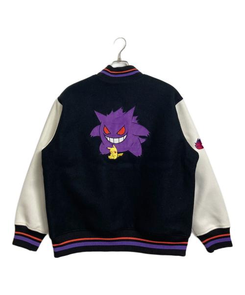 graniph（グラニフ）graniph (グラニフ) ポケットモンスター (ポケットモンスター) ピカチュウ＆ゲンガー｜スタジアムジャンパー　ゴースト　ポイズン　ニンテンドー ブラック×パープル サイズ:Lの古着・服飾アイテム