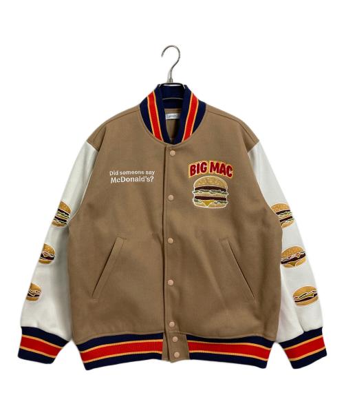 graniph（グラニフ）graniph (グラニフ) マクドナルド (マクドナルド) ハンバーガーズ｜スタジアムジャンパー BIG MAC 第４弾 完売品 2024 McDonald's ベージュ サイズ:Mの古着・服飾アイテム