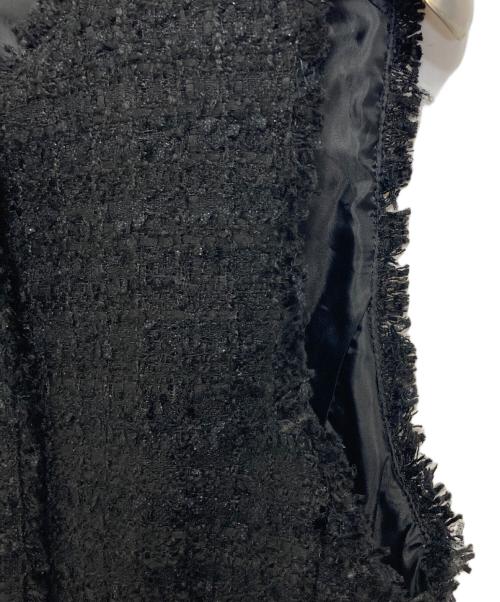 ARPEGE STORY（アルページュストーリー）Arpege story (アルページュストーリー) ツイードペプラムジレジレベスト　ジレ　ベスト　金釦　セレモニー ブラック サイズ:2の古着・服飾アイテム