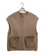 ARPEGE STORYアルページュストーリー）の古着「ファー付リバージレ　ジレ　ベスト　アウター　ライトアウター」｜ベージュ