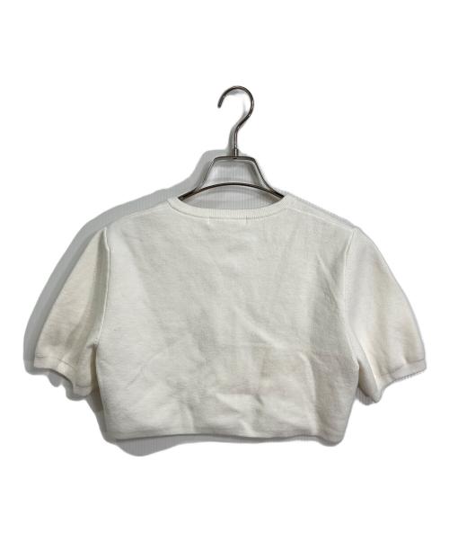 Snidel（スナイデル）Snidel (スナイデル) クロップドハーフスリーブカーデ　ショート丈 ホワイト サイズ:FREEの古着・服飾アイテム