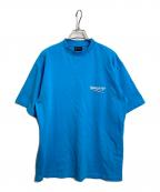 BALENCIAGAバレンシアガ）の古着「キャンペーンロゴ ダメージ加工 オーバーサイズ 半袖Ｔシャツ」｜スカイブルー