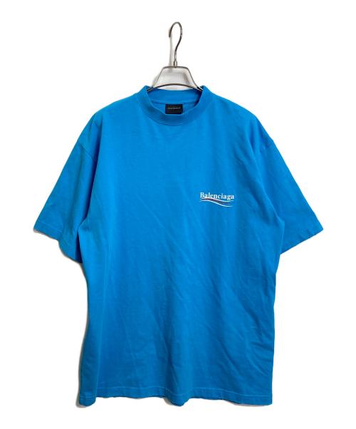 BALENCIAGA（バレンシアガ）BALENCIAGA (バレンシアガ) キャンペーンロゴ ダメージ加工 オーバーサイズ 半袖Ｔシャツ スカイブルー サイズ:XXSの古着・服飾アイテム