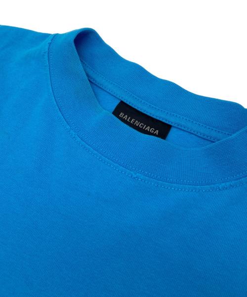 BALENCIAGA（バレンシアガ）BALENCIAGA (バレンシアガ) キャンペーンロゴ ダメージ加工 オーバーサイズ 半袖Ｔシャツ スカイブルー サイズ:XXSの古着・服飾アイテム