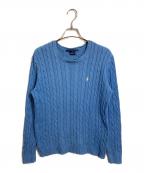RALPH LAUREN SPORTラルフローレン スポーツ）の古着「ケーブルニット　コットンニット」｜スカイブルー