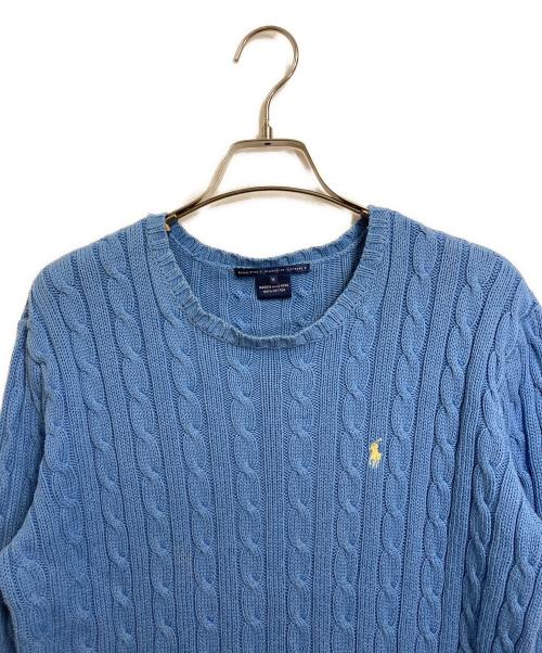 RALPH LAUREN SPORT（ラルフローレン スポーツ）RALPH LAUREN SPORT (ラルフローレン スポーツ) ケーブルニット　コットンニット スカイブルー サイズ:Mの古着・服飾アイテム