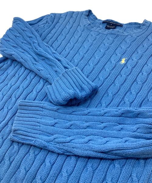 RALPH LAUREN SPORT（ラルフローレン スポーツ）RALPH LAUREN SPORT (ラルフローレン スポーツ) ケーブルニット　コットンニット スカイブルー サイズ:Mの古着・服飾アイテム