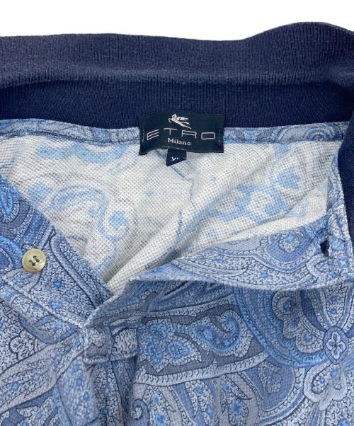 ETRO（エトロ）ETRO (エトロ) ペイズリー柄ポロシャツ　半袖シャツ　総柄　イタリア製 ネイビー サイズ:XLの古着・服飾アイテム