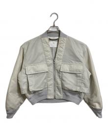 TOGA PULLA（トーガ プルラ）の古着「Nylon twill blouson ナイロンツイル MA-1ジャケット　アウター」｜アイボリー