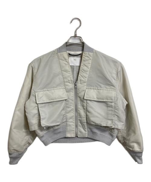 TOGA PULLA（トーガ プルラ）TOGA PULLA (トーガ プルラ) Nylon twill blouson ナイロンツイル MA-1ジャケット　アウター アイボリー サイズ:38の古着・服飾アイテム
