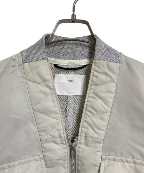 TOGA PULLA（トーガ プルラ）TOGA PULLA (トーガ プルラ) Nylon twill blouson ナイロンツイル MA-1ジャケット　アウター アイボリー サイズ:38の古着・服飾アイテム