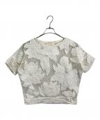 ISABEL MARANT ETOILEイザベルマランエトワール）の古着「エトワール リーフ刺繍 半袖 鍵編み サマーニット カットソー」｜アイボリー