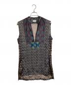 DRIES VAN NOTENドリスヴァンノッテン）の古着「シルク混総柄ミニワンピース　ノースリーブワンピース　ハンガリー製　総柄」｜マルチカラー