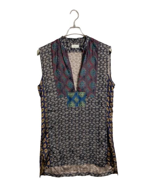 DRIES VAN NOTEN（ドリスヴァンノッテン）DRIES VAN NOTEN (ドリスヴァンノッテン) シルク混総柄ミニワンピース　ノースリーブワンピース　ハンガリー製　総柄 マルチカラー サイズ:36の古着・服飾アイテム