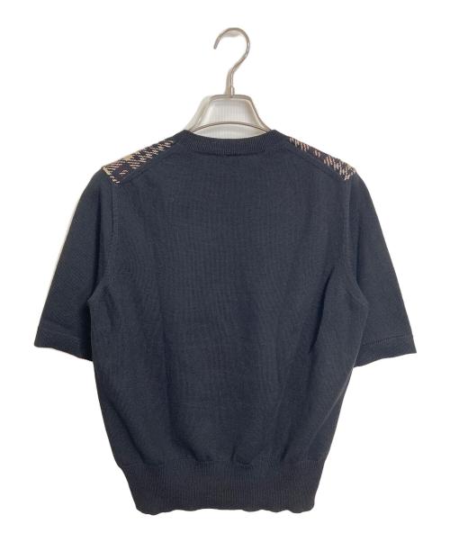 DRIES VAN NOTEN（ドリスヴァンノッテン）DRIES VAN NOTEN (ドリスヴァンノッテン) チェック柄半袖ニット　半袖ニット ブラック サイズ:Mの古着・服飾アイテム