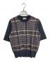 DRIES VAN NOTEN（ドリスヴァンノッテン）の古着「チェック柄半袖ニット　半袖ニット」｜ブラック