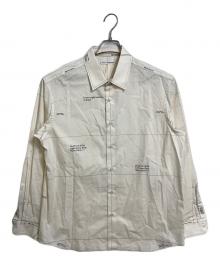 uniform experiment（ユニフォームエクスペリメント）の古着「MAPーOUT SHIRT  長袖シャツ　プリントシャツ　日本製」｜アイボリー