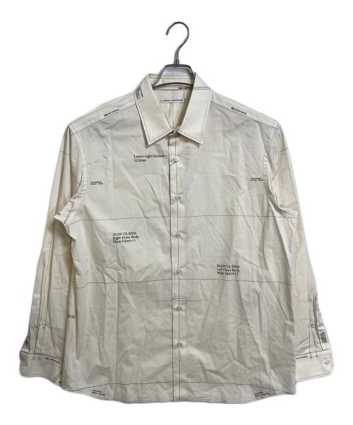 uniform experiment（ユニフォームエクスペリメント）uniform experiment (ユニフォームエクスペリメント) MAPーOUT SHIRT  長袖シャツ　プリントシャツ　日本製 アイボリー サイズ:2の古着・服飾アイテム