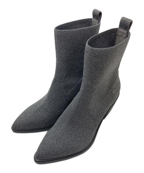 VIVAIA（ビバイア）VIVAIA (ビバイア) ポインテッドトゥ 撥水加工 ウエスタンアンクルブーツ グレー サイズ:39の古着・服飾アイテム