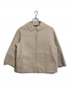 DoCLASSEドゥクラッセ）の古着「カシミヤ混ウールリバー・2WAYショートコート　ウールコート　アウター」｜ベージュ