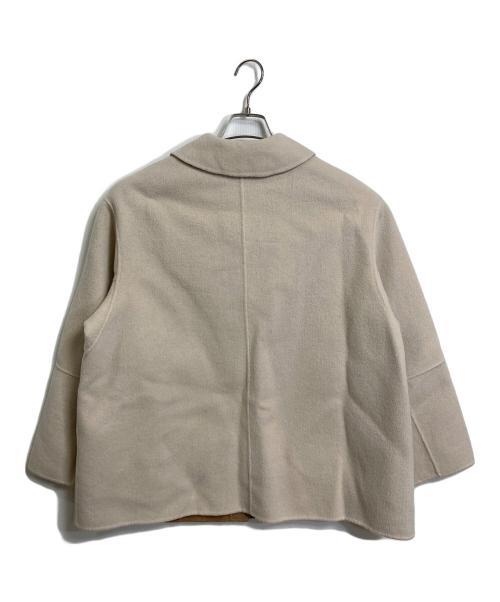 DoCLASSE（ドゥクラッセ）DoCLASSE (ドゥクラッセ) カシミヤ混ウールリバー・2WAYショートコート　ウールコート　アウター ベージュ サイズ:11の古着・服飾アイテム
