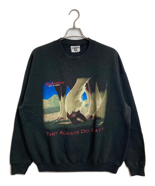 BUDWEISER（バドワイザー）BUDWEISER (バドワイザー) LEE (リー) 【古着】両面プリントヴィンテージスウェット　 90s They Always Do That ９０年代 ブラック サイズ:XLの古着・服飾アイテム