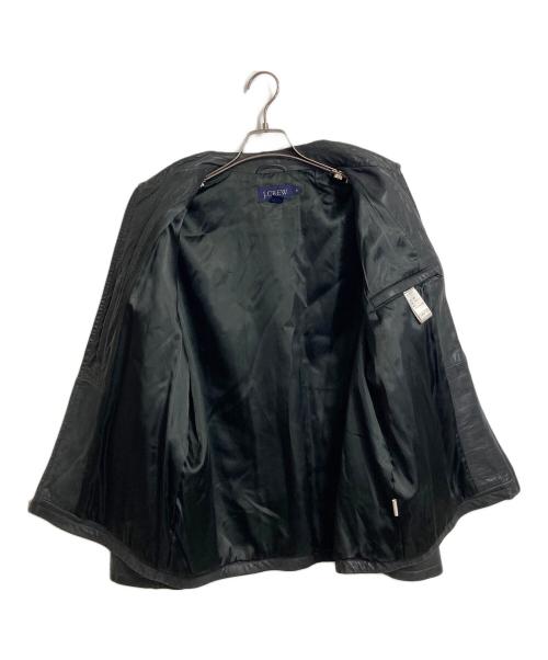 J.CREW（ジェイクルー）J.CREW (ジェイクルー) 00’S レザージャケット　羊革　ラムレザー　００年 ブラック サイズ:Mの古着・服飾アイテム