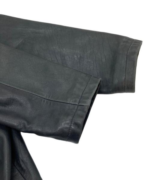 J.CREW（ジェイクルー）J.CREW (ジェイクルー) 00’S レザージャケット　羊革　ラムレザー　００年 ブラック サイズ:Mの古着・服飾アイテム