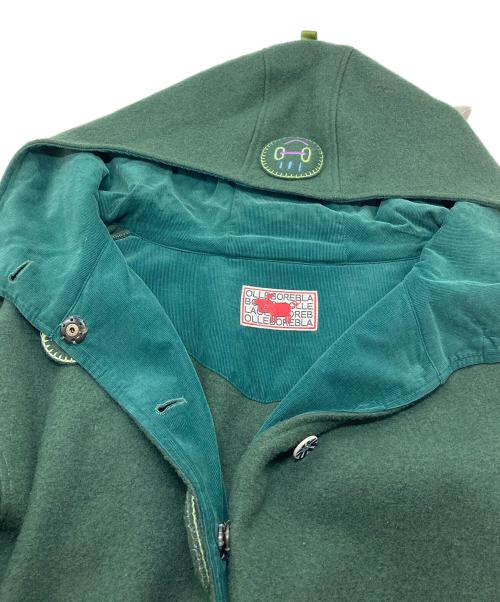 OLLEBOREBLA（アルベロベロ）OLLEBOREBLA (アルベロベロ) ブタさんお鼻フーデッドコート　アウター　ブタさん グリーン サイズ:実寸参照の古着・服飾アイテム