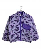 ANNA SUI miniアナスイ ミニ）の古着「バラ柄ボアブルゾン フリースジャケット　ボアジャケット　花柄　総柄　リバーシブル」｜パープル