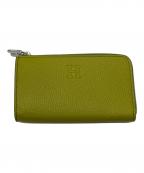 HIROFUヒロフ）の古着「ミニ財布（キーリング付き） レザー コンパクト カードケース コインケース 本革」｜グリーン