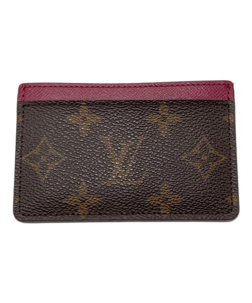 LOUIS VUITTON（ルイ ヴィトン）LOUIS VUITTON (ルイ ヴィトン) カードケース　ポルト カルト・サーンプル　モノグラム　カード収納 レッド×ブラウン サイズ:実寸参照の古着・服飾アイテム