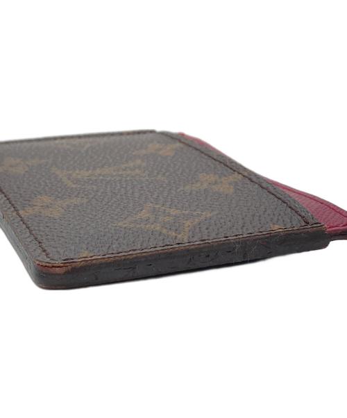 LOUIS VUITTON（ルイ ヴィトン）LOUIS VUITTON (ルイ ヴィトン) カードケース　ポルト カルト・サーンプル　モノグラム　カード収納 レッド×ブラウン サイズ:実寸参照の古着・服飾アイテム