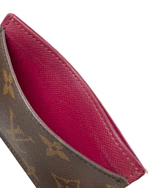 LOUIS VUITTON（ルイ ヴィトン）LOUIS VUITTON (ルイ ヴィトン) カードケース　ポルト カルト・サーンプル　モノグラム　カード収納 レッド×ブラウン サイズ:実寸参照の古着・服飾アイテム