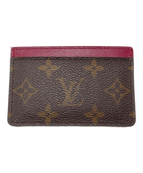 LOUIS VUITTON（ルイ ヴィトン）LOUIS VUITTON (ルイ ヴィトン) カードケース　ポルト カルト・サーンプル　モノグラム　カード収納 レッド×ブラウン サイズ:実寸参照の古着・服飾アイテム