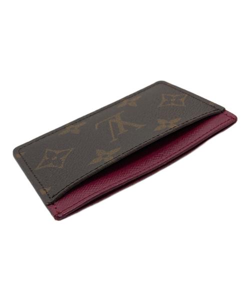 LOUIS VUITTON（ルイ ヴィトン）LOUIS VUITTON (ルイ ヴィトン) カードケース　ポルト カルト・サーンプル　モノグラム　カード収納 レッド×ブラウン サイズ:実寸参照の古着・服飾アイテム