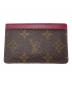 LOUIS VUITTON (ルイ ヴィトン) カードケース　ポルト カルト・サーンプル　モノグラム　カード収納 レッド×ブラウン サイズ:実寸参照：12000円