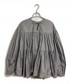 YORIヨリ）の古着「ボリュームギャザーブラウス」｜グレー