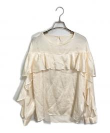 GRACE CONTINENTAL（（グレースコンチネンタル）の古着「サテンフリルトップ　フリルブラウス」｜アイボリー