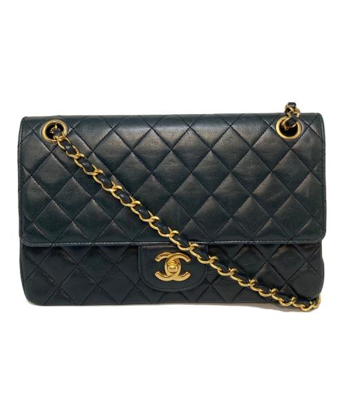 CHANEL（シャネル）CHANEL (シャネル) ヴィンテージ マトラッセ25 ダブルフラップ  ハンドバッグ ブラックの古着・服飾アイテム