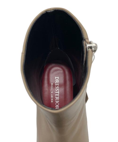 DRESSTERIOR（ドレステリア）DRESSTERIOR (ドレステリア) メタルジップショートブーツ　レザーブーツ トープ サイズ:37 未使用品の古着・服飾アイテム