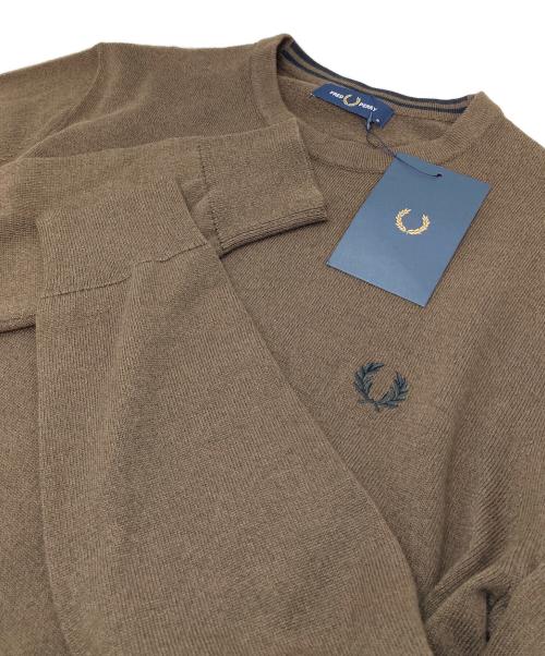 FRED PERRY（フレッドペリー）FRED PERRY (フレッドペリー) Classic Crew Neck Jumper クル-ネックニット ブラウン サイズ:Mの古着・服飾アイテム