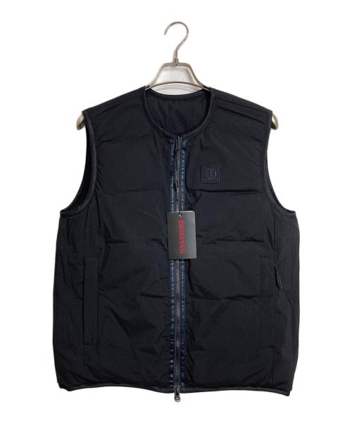 BRIEFING（ブリーフィング）BRIEFING (ブリーフィング) リバーシブルダウンベスト ベスト メンズ ゴルフ GOLF ゴルフウェア ブラック サイズ:Sの古着・服飾アイテム