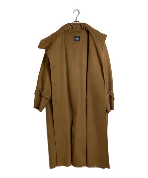 VERMEIL par iena（ヴェルメイユ パー イエナ）VERMEIL par iena (ヴェルメイユ パー イエナ) super160 リバー スタンドカラー ロングコート ブラウン サイズ:38の古着・服飾アイテム