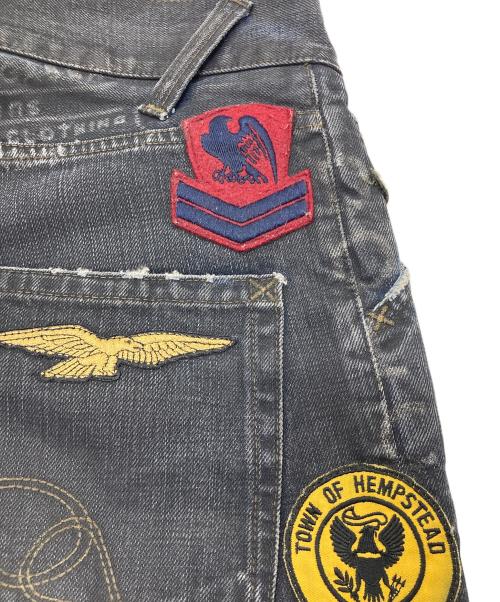 DOLCE & GABBANA（ドルチェ＆ガッバーナ）DOLCE & GABBANA (ドルチェ＆ガッバーナ) ミリタリーワッペンサイドロゴ後染デニムパンツ ブラック サイズ:48の古着・服飾アイテム