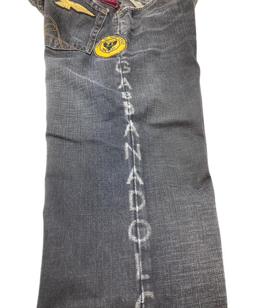 DOLCE & GABBANA（ドルチェ＆ガッバーナ）DOLCE & GABBANA (ドルチェ＆ガッバーナ) ミリタリーワッペンサイドロゴ後染デニムパンツ ブラック サイズ:48の古着・服飾アイテム