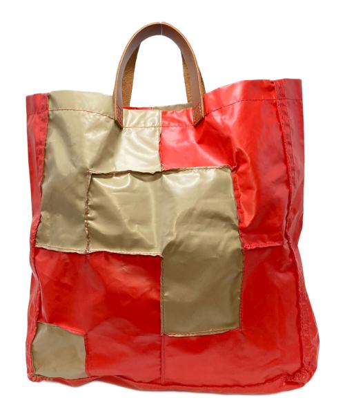 COMME des GARCONS COMME des GARCONS（コムデギャルソン コムデギャルソン）COMME des GARCONS COMME des GARCONS (コムデギャルソン コムデギャルソン) パッチワークビニールトートバッグ　ポリビニールバッグ オレンジ サイズ:実寸参照の古着・服飾アイテム